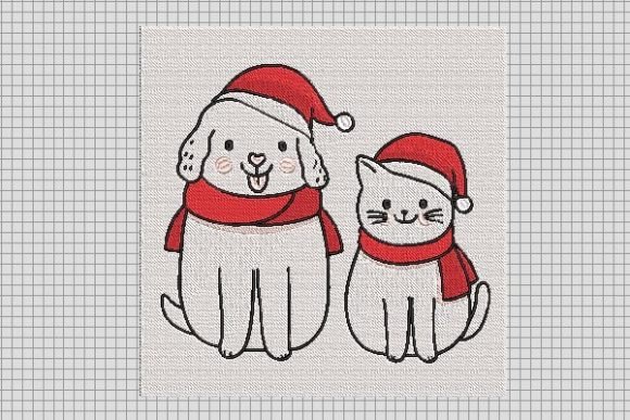 Couple Christmas Cat and Dog Embroidery Review