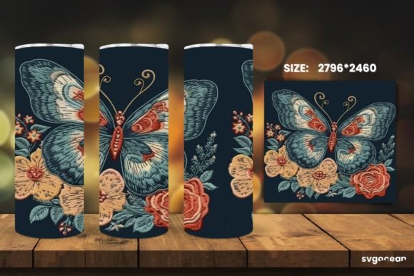 Embroidery Butterfly Tumbler Sublimation Review
