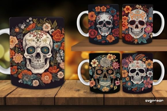Embroidery Skull Mug Wrap Sublimation Review