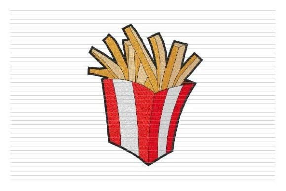 Fries Chips Cinema Food Embroidery