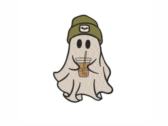 Ghost with Iced Coffee Embroidery Design Review