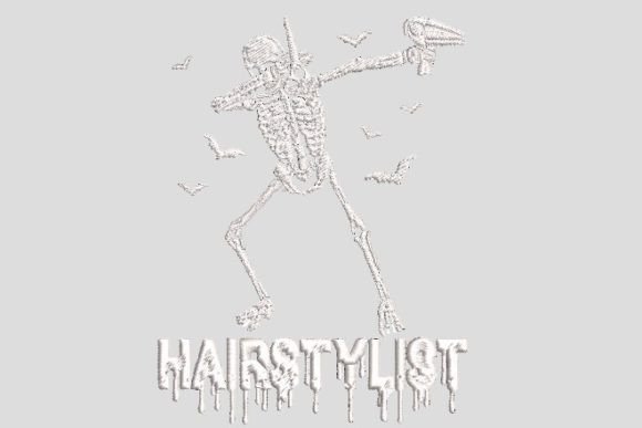 Halloween Skeleton Hair Stylist Embroidery Review
